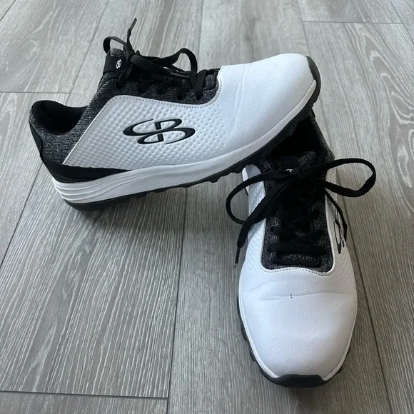 Men’s Boombah Vortx AWR White/Black/Gray Turf Shoes - Picture 1 of 7